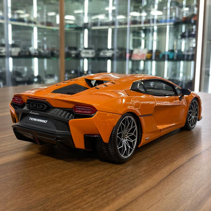 Bburago Lamborghini Temerario 1/18 Orange Diecast Model Car - Full Opening - fine detailed model replica