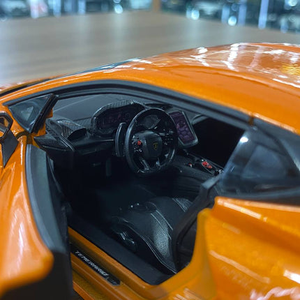 Bburago Lamborghini Temerario 1/18 Orange Diecast Model Car - Full Opening - scale model for display