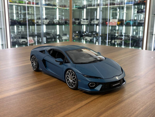 Bburago Lamborghini Temerario 2011 1/18 Matt Blue Diecast Model Car - detailed collector display model