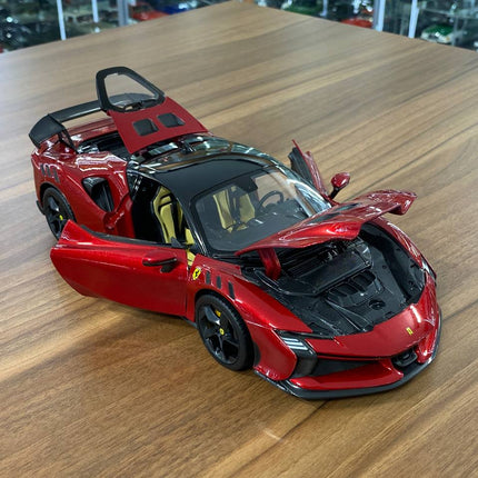 Bburago Ferrari SF90 XX Stradale 1/18 Dark Red Diecast Model Car - detailed die-cast style model