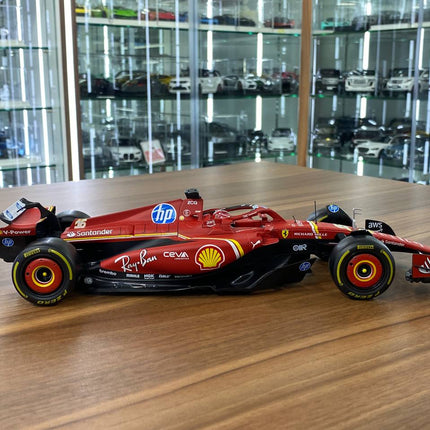 Bburago 1/18 Ferrari SF 24 C. Leclerc #16 Matt Red Diecast Model - collectible scale model car