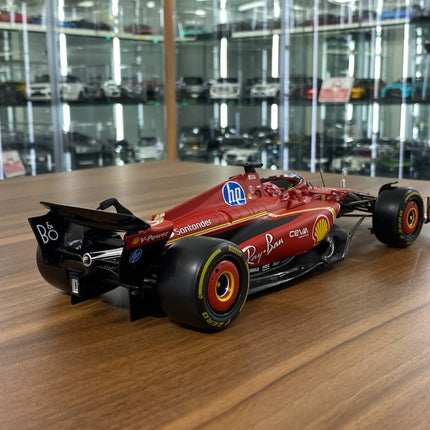 Bburago 1/18 Ferrari SF 24 C. Leclerc #16 Matt Red Diecast Model - fine detailed model replica