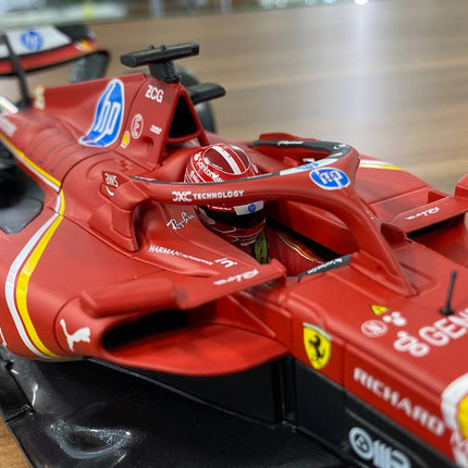 Bburago 1/18 Ferrari SF 24 C. Leclerc #16 Matt Red Diecast Model - detailed die-cast style model
