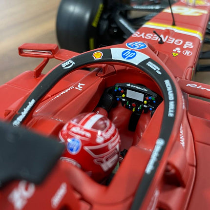 Bburago 1/18 Ferrari SF 24 C. Leclerc #16 Matt Red Diecast Model - collector edition scale model