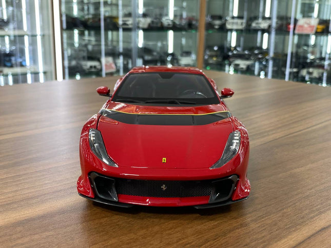 Bburago Ferrari Ferrari 812 Competizione 1/18 Diecast Model Car Red - studio product photo of the scale model