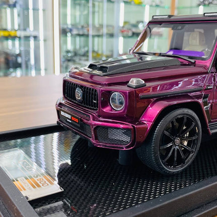 MotorHelix 1:18 Resin Mercedes-Benz Brabus G800 G-Class W463 2019 Purple - showroom-quality model replica