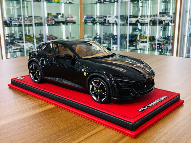MR Collection 1/18 Ferrari Purosangue Nero Limited Edition Diecast Model - detailed collector display model