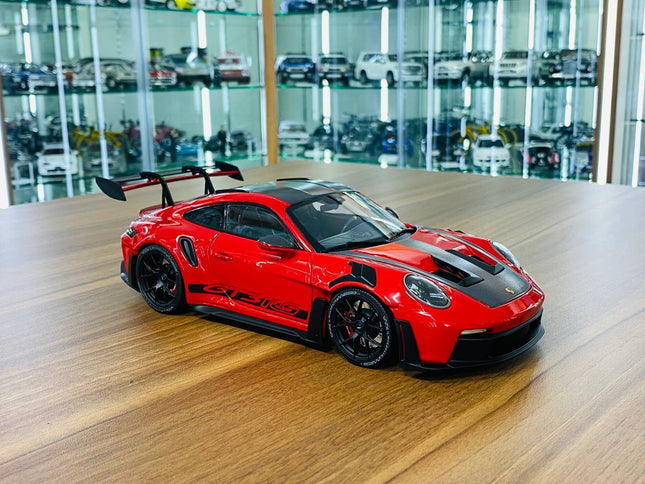 Minichamps Porsche 911 (992) GT3 RS Weissach Package 2022 1/18 Diecast Model Red - detailed collector display model