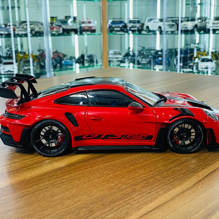 Minichamps Porsche 911 (992) GT3 RS Weissach Package 2022 1/18 Diecast Model Red - collectible scale model car
