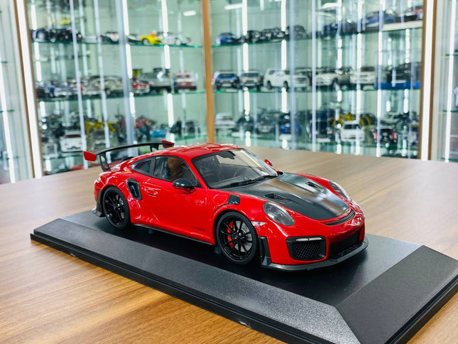 Minichamps 1/18 Porsche 911 (991.2) GT2 RS 2018 Red Diecast Model - detailed collector display model
