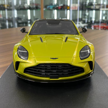 GT Spirit 1:18 Aston Martin Vantage 2024 Yellow Resin Model - studio product photo of the scale model