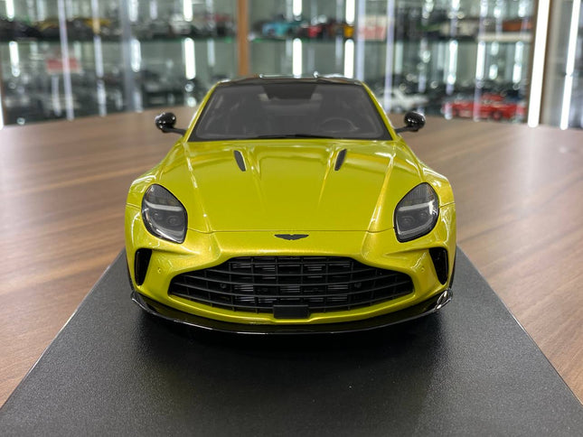 GT Spirit 1:18 Aston Martin Vantage 2024 Yellow Resin Model - studio product photo of the scale model