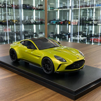 GT Spirit 1:18 Aston Martin Vantage 2024 Yellow Resin Model - detailed collector display model