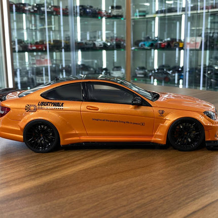 GT Spirit 1:18 Mercedes-Benz AMG C63 Coupe W204 LB Works Resin Model Orange - collectible scale model car