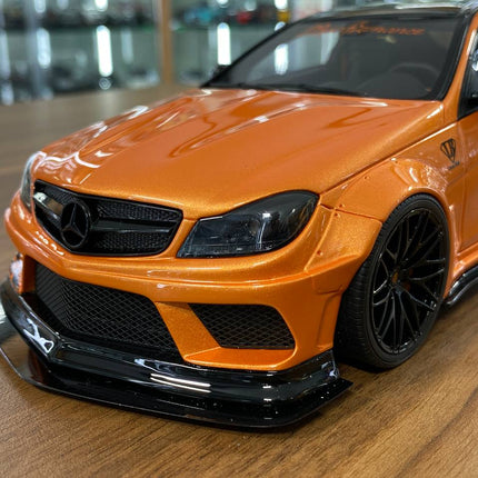 GT Spirit 1:18 Mercedes-Benz AMG C63 Coupe W204 LB Works Resin Model Orange - scale model for display