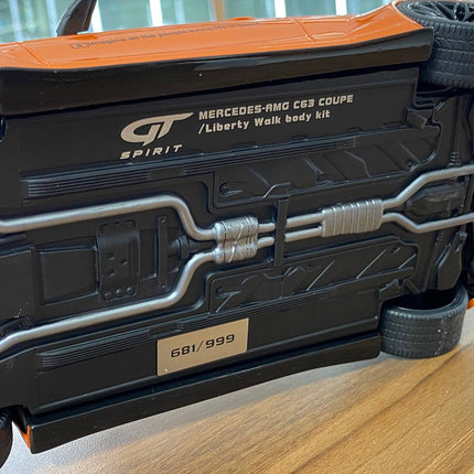 GT Spirit 1:18 Mercedes-Benz AMG C63 Coupe W204 LB Works Resin Model Orange - showroom-quality model replica