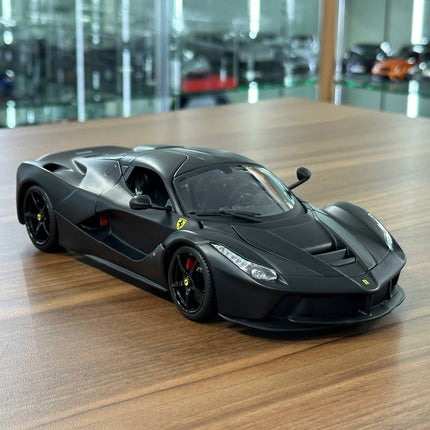 Bburago Signature 1/18 Ferrari LaFerrari Matt Black Diecast Model Car - detailed collector display model