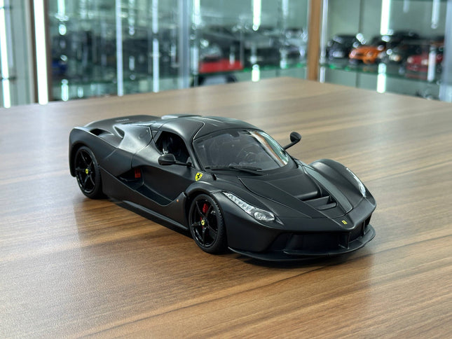 Bburago Signature 1/18 Ferrari LaFerrari Matt Black Diecast Model Car - detailed collector display model