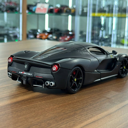 Bburago Signature 1/18 Ferrari LaFerrari Matt Black Diecast Model Car - scale model for display