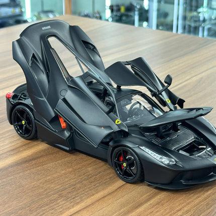 Bburago Signature 1/18 Ferrari LaFerrari Matt Black Diecast Model Car - fine detailed model replica