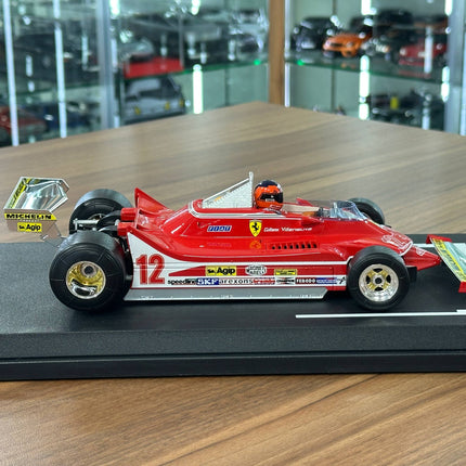 Bburago Ferrari 312T4 1979 1/18 Diecast Model Car Red - studio product photo of the scale model