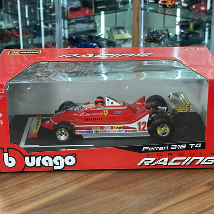 Bburago Ferrari 312T4 1979 1/18 Diecast Model Car Red - detailed die-cast style model