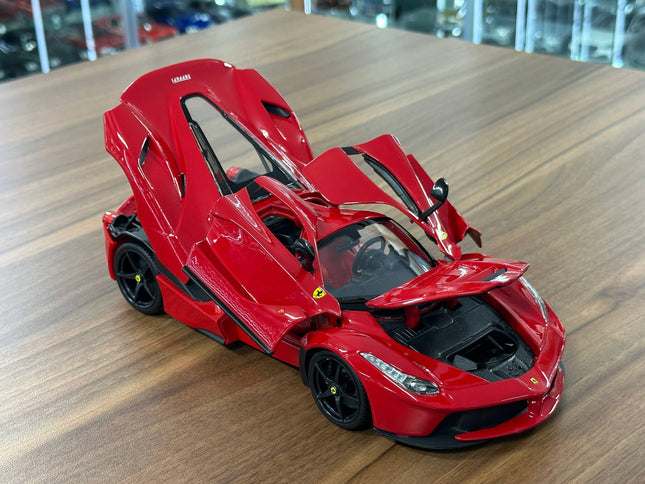Bburago Ferrari La Ferrari 1/18 Diecast Model Car Red - studio product photo of the scale model