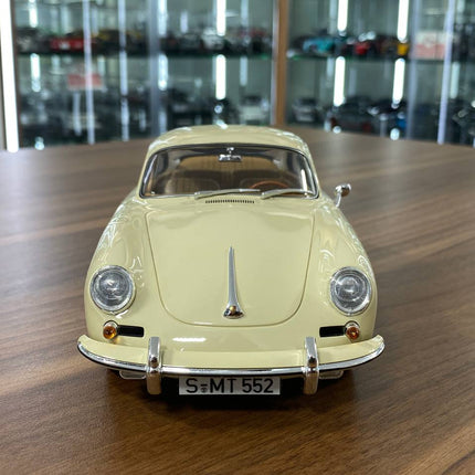 GT Spirit 1/18 Porsche 356B 2000 GS Carrera 2 1962 Beige Resin Model - studio product photo of the scale model