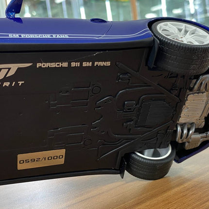 GT Spirit 1/18 Resin Porsche 911 Carrera 4S 5M FANS Blue - showroom-quality model replica