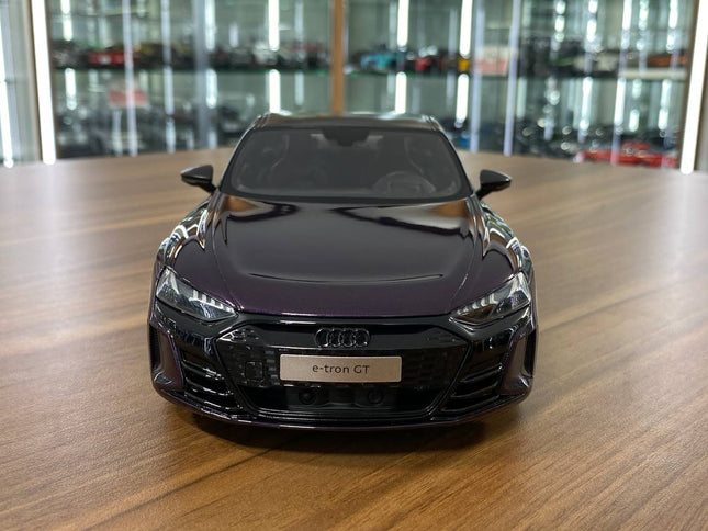GT Spirit 1/18 Audi RS E-Tron GT Dark Purple Resin Limited 999 - studio product photo of the scale model