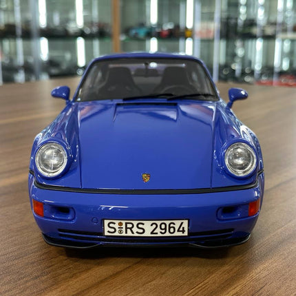 GT Spirit Porsche 911 (964) Carrera RS 3.8 1992 Blue 1/18 Resin Model - studio product photo of the scale model