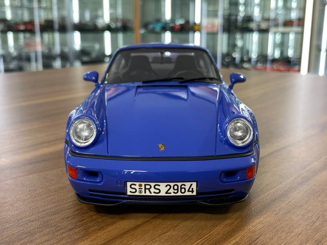 GT Spirit Porsche 911 (964) Carrera RS 3.8 1992 Blue 1/18 Resin Model - studio product photo of the scale model