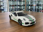 GT Spirit 1/18 Resin Porsche 911 Turbo S Modified by TechArt White/Green Stripe Limited 300 pcs - detailed collector display 
