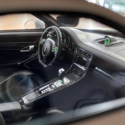 GT Spirit 1/18 Resin Porsche 911 Turbo S Modified by TechArt White/Green Stripe Limited 300 pcs - showroom-quality model repl