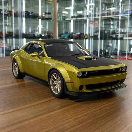 GT Spirit 1/18 Dodge Challenger R/T 50th Anniversary 2020 Resin Model Gold/Matt Black - detailed collector display model