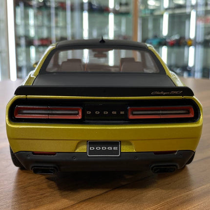 GT Spirit 1/18 Dodge Challenger R/T 50th Anniversary 2020 Resin Model Gold/Matt Black - scale model for display