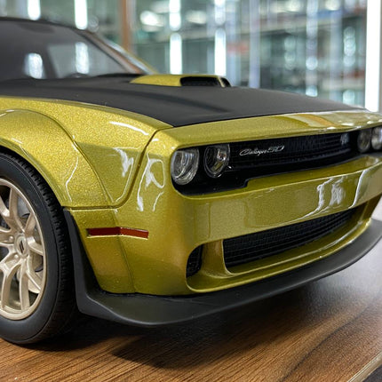 GT Spirit 1/18 Dodge Challenger R/T 50th Anniversary 2020 Resin Model Gold/Matt Black - detailed die-cast style model