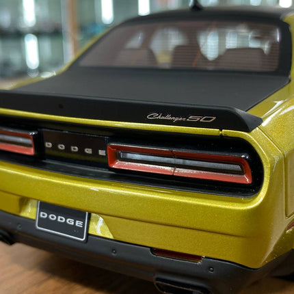GT Spirit 1/18 Dodge Challenger R/T 50th Anniversary 2020 Resin Model Gold/Matt Black - fine detailed model replica