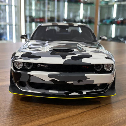 GT Spirit Dodge Challenger R/T Scat Pack Widebody 2019 1:18 Resin Camouflage - studio product photo of the scale model