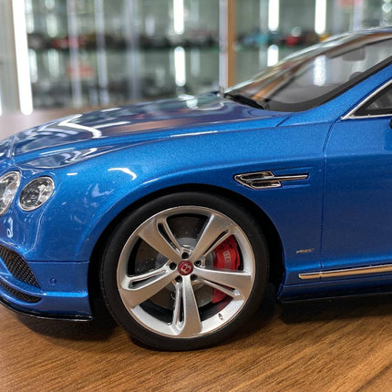 GT Spirit 1:18 Bentley Continental GT V8 S 2015 Blue Resin Model Limited Edition - detailed die-cast style model