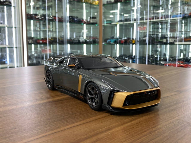 GT Spirit 1:18 Nissan GT-R50 BY ITALDESIGN 2018 Grey Metallic Copper Model Car - detailed collector display model