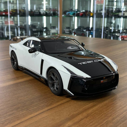 GT Spirit 1:18 Nissan GT-R50 Test Car 2020 White/Black Resin Model - detailed collector display model
