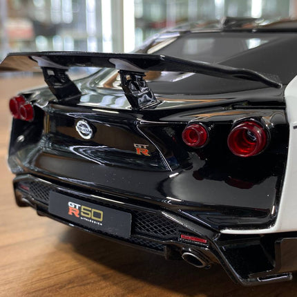 GT Spirit 1:18 Nissan GT-R50 Test Car 2020 White/Black Resin Model - detailed die-cast style model