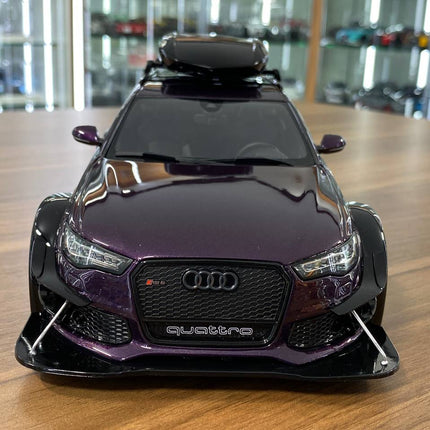 GT Spirit Audi RS 6 Avant C7 Widebody 1/18 Dark Purple Resin Model - studio product photo of the scale model