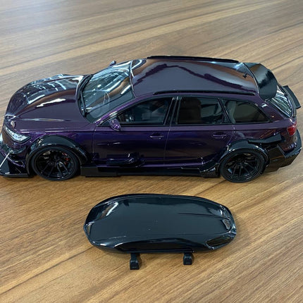 GT Spirit Audi RS 6 Avant C7 Widebody 1/18 Dark Purple Resin Model - detailed die-cast style model