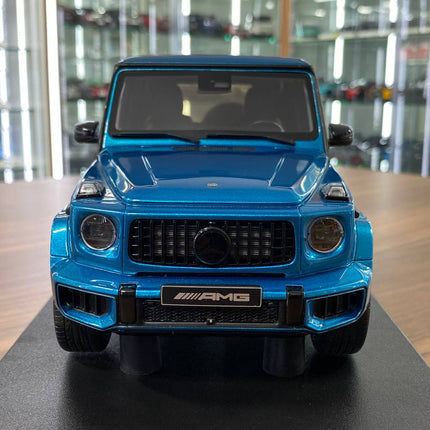 1/18 Resin GT Spirit Mercedes Benz AMG G63 2024 Hyperblue Magno Limited 999 Pcs - studio product photo of the scale model