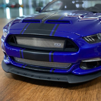 GT Spirit Ford Mustang Shelby GT350 Widebody 2017 1:18 Resin Model Blue/Black Stripes - detailed die-cast style model