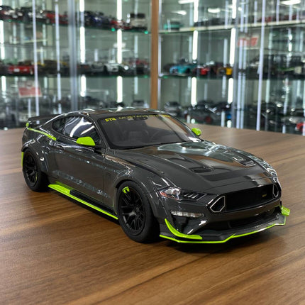 GT Spirit Ford Mustang RTR Spec-5 10th Anniversary 2021 1/18 Resin Model Grey/Green - detailed collector display model