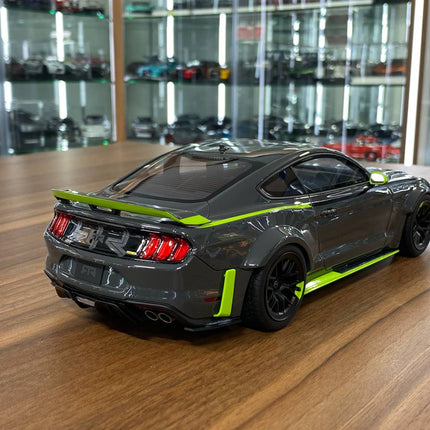GT Spirit Ford Mustang RTR Spec-5 10th Anniversary 2021 1/18 Resin Model Grey/Green - fine detailed model replica