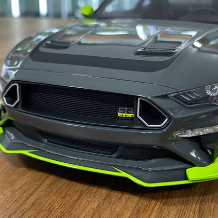 GT Spirit Ford Mustang RTR Spec-5 10th Anniversary 2021 1/18 Resin Model Grey/Green - scale model for display